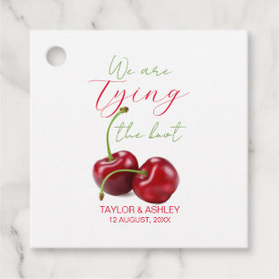 Tying the Knot Cherry Engagement Favour Tags