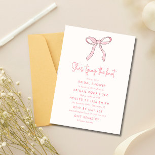 Tying the Knot Coquette Bow Bridal Shower  Invitation