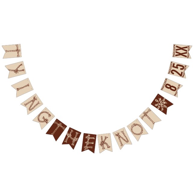 TYING THE KNOT: CUSTOM DATE Rustic Wedding Bunting (All)