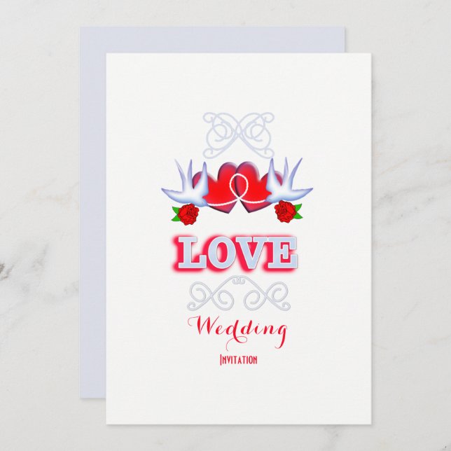 Tying The Knot Elegant Romantic Wedding Invitation (Front/Back)