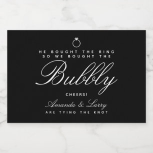 Tying The Knot Engagement Mini Sparkling Wine Labe Sparkling Wine Label