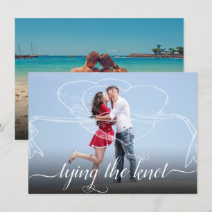 Tying the Knot Modern Heart Ribbon Wedding Save The Date