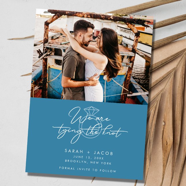Tying the Knot Modern Photo Wedding Save The Date (Tying the Knot Modern Photo Wedding Save The Date)