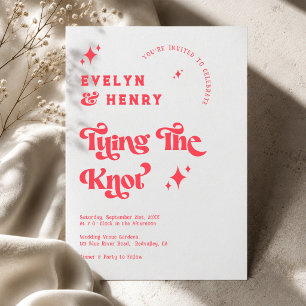 Tying the knot Modern Retro Script Wedding Invitation