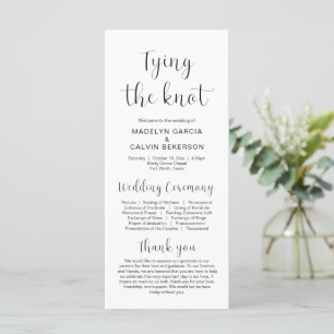 Tying the knot, Modern Wedding Ceremony Programs Programme