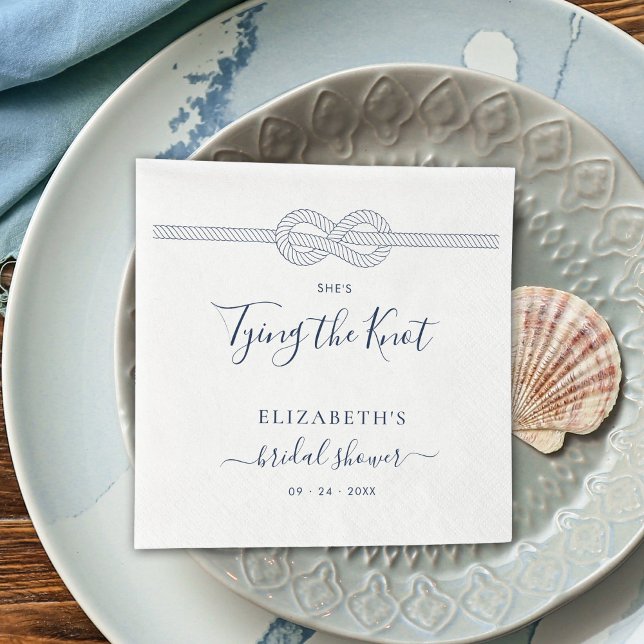 Tying the Knot Nautical Bridal Shower Napkin (Creator Uploaded)