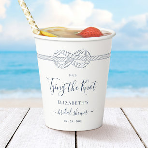 Tying the Knot Nautical Bridal Shower Paper Cups