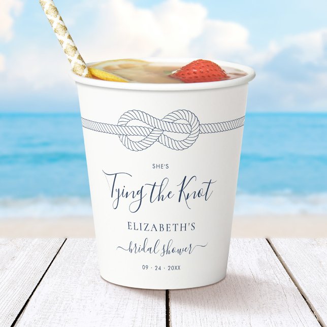 Tying the Knot Nautical Bridal Shower Paper Cups (Creator Uploaded)