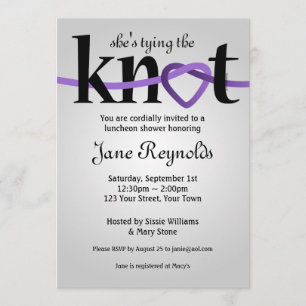Tying The Knot (PUR) Wedding Shower Invitation