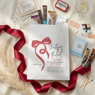 Tying the Knot Red Coquette Bow Bachelorette Party Favour Bags