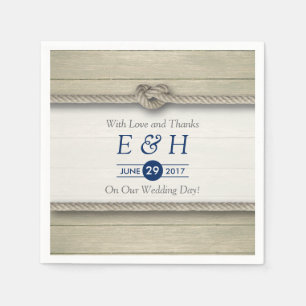 Tying The Knot Rustic Beach Wedding Napkin