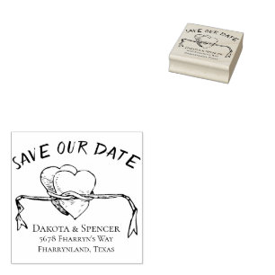Tying the Knot   Save our Date Fun Wedding Address Rubber Stamp