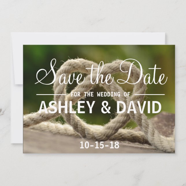 Tying the Knot Save the Date Card (Front)