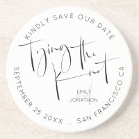 Tying The Knot Script Black White Save The Date