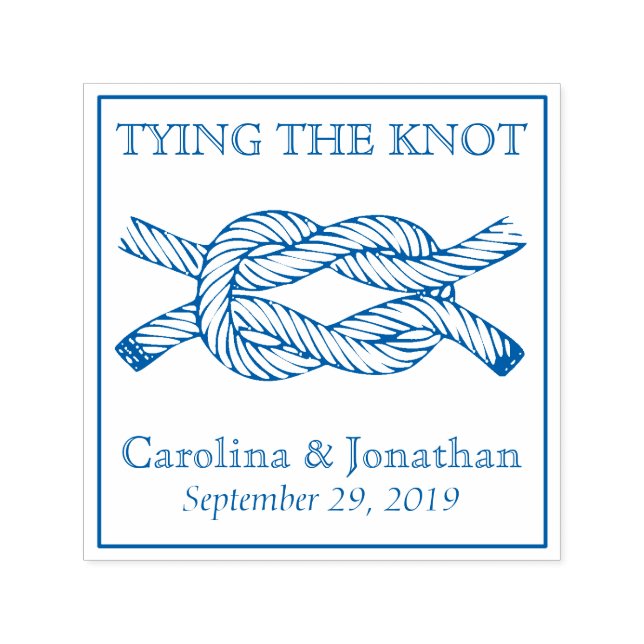 Tying the Knot Self-Inking Wedding Announcement Stamp (Design)