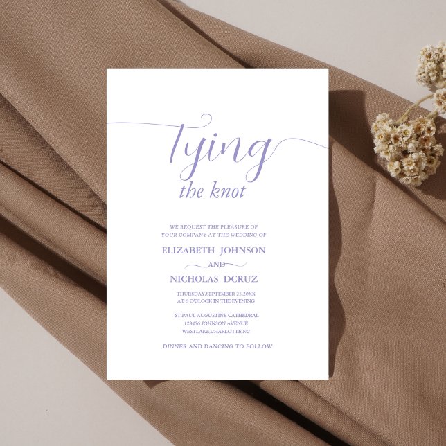  tying the knot simple wedding invitation template (Creator Uploaded)