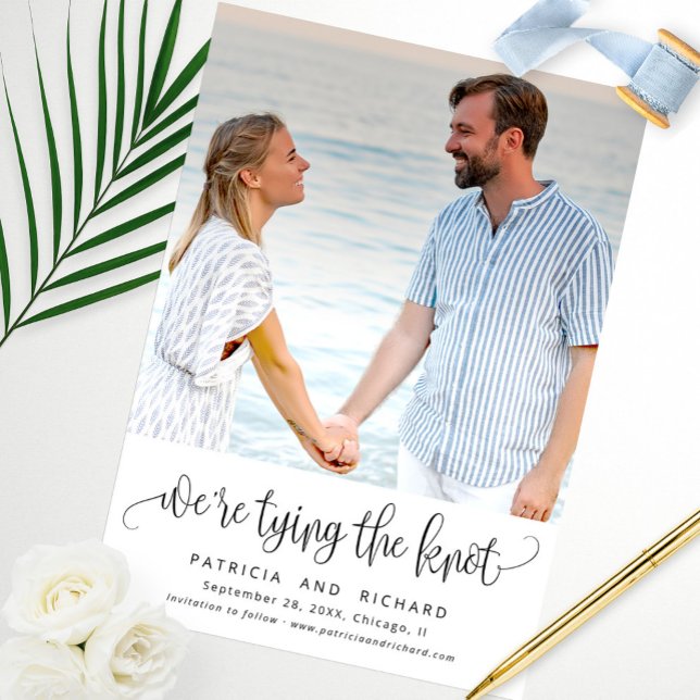 Tying The Knot Wedding Save The  Date Photo Invitation (Creator Uploaded)