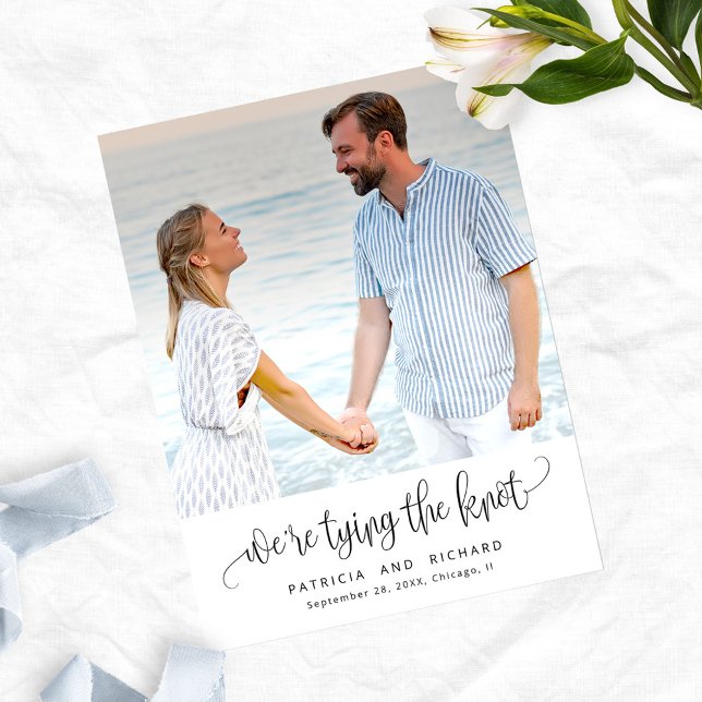 Tying The Knot Wedding Save The  Date Photo Postcard (Creator Uploaded)