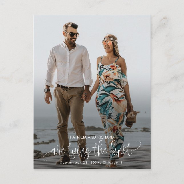 Tying The Knot Wedding Save The  Date Photo Postcard (Front)