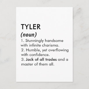 Tyler name, Editable name, Custom name Postcard