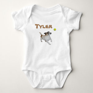 Tyler Name With Fox Terrier, Baby Bodysuit
