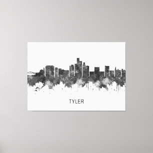 Tyler Texas Skyline BW Canvas Print