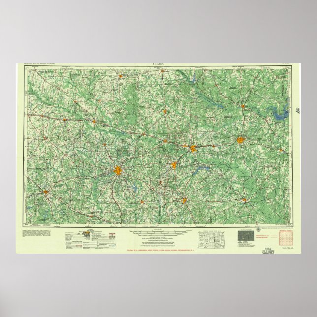 Tyler TX Vintage Topo Map Poster (Front)