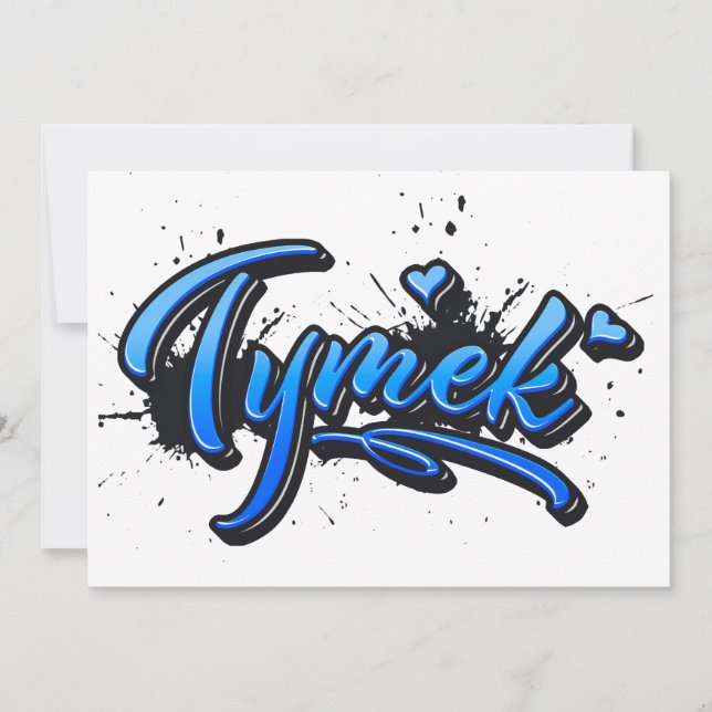Tymek Heart Splash Graffiti Map Card (Front)