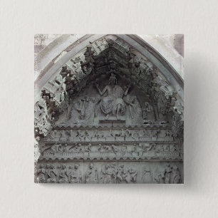 Tympanum from the left portal 15 cm square badge