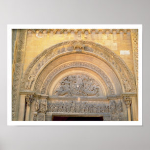 Tympanum of the porch depicting Christ in Majesty Poster