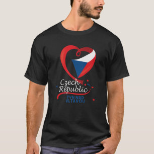 Tyn Nad Vltavou Czech Republic Heart Flag Coat Of T-Shirt