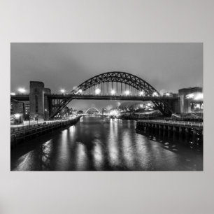 Tyne Bridge at night Poster