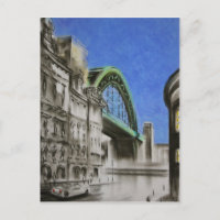 Tyne Bridge, England Postcard
