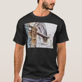 Tyne Bridge from Dean Street Black Tee Shirt
