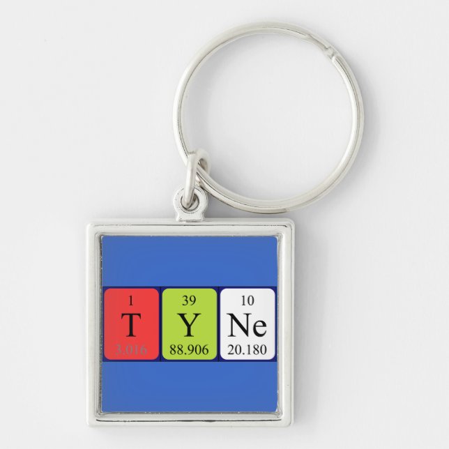 Tyne periodic table name keyring (Front)