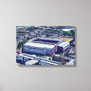 Tynecastle Stadium Edinburgh Aerial Art Canvas Print