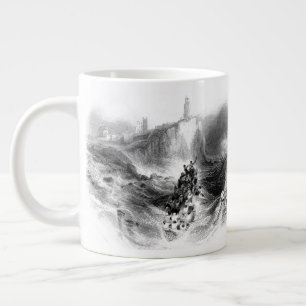 Tynemouth Lighthouse and Harbour Large Coffee Mug