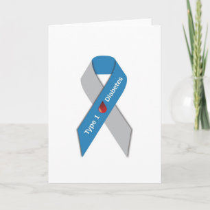 Type 1 Awareness Ribbon Diabetes Card