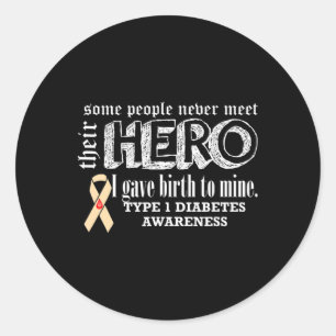Type 1 Diabetes Awareness  Classic Round Sticker