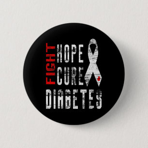 Type 1 Diabetes Awareness - Cure Diabetes  6 Cm Round Badge