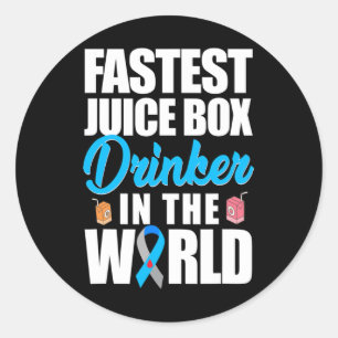 Type 1 Diabetes Awareness Fastest Juice Box Drinke Classic Round Sticker