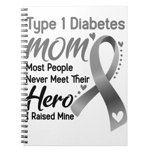 Type 1 Diabetes Awareness Month Ribbon Gifts Notebook (Front)