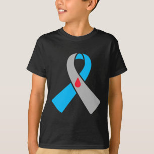 Type 1 Diabetes Awareness Ribbon Badge T-Shirt