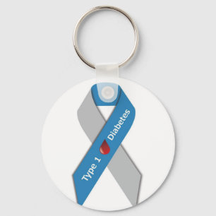 Type 1 Diabetes Awareness Ribbon Key Ring