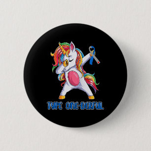 Type 1 Diabetes Awareness Ribbon T1D Unicorn Girls 6 Cm Round Badge