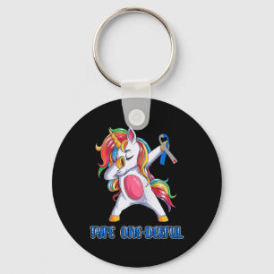 Type 1 Diabetes Awareness Ribbon T1d Unicorn Girls Key Ring