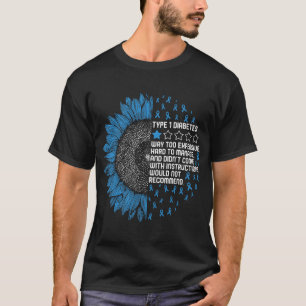 Type 1 Diabetes Awareness Sunflower Month Ribbon S T-Shirt