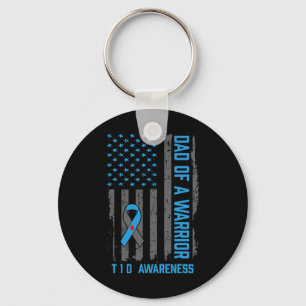 Type 1 Diabetes Awareness T1d Dad Of Warrior Type  Key Ring