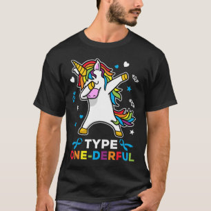 Type 1 Diabetes Awareness Unicorn Type One-derful T-Shirt