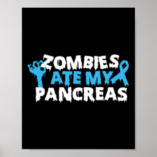 Type 1 Diabetes Awareness Zombies Ate My Pancreas  Poster
